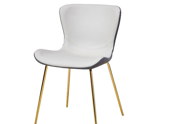 Gray Leather Padded Dining Chairs senza bracciolo