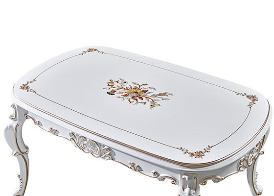 Tavolo da pranzo minimalista bianco di legno solido elegante, scolpente l'insieme del tavolo da pranzo