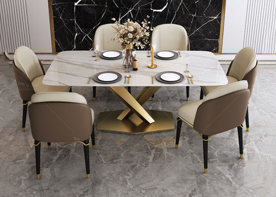 Insieme superiore di marmo di legno solido della Tabella della sala da pranzo di modo di lusso
