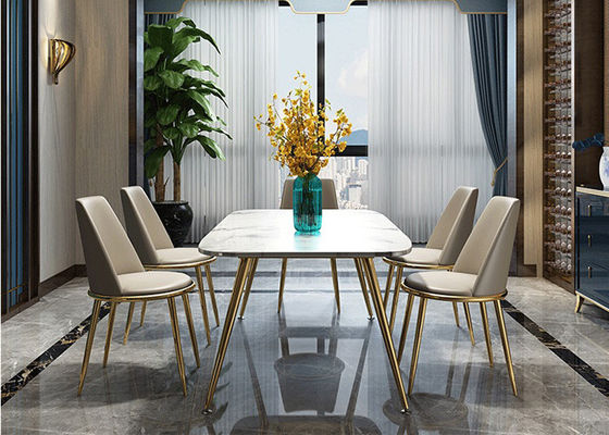 Tavolo da pranzo di marmo di lusso domestico 140x80x76cm alla moda