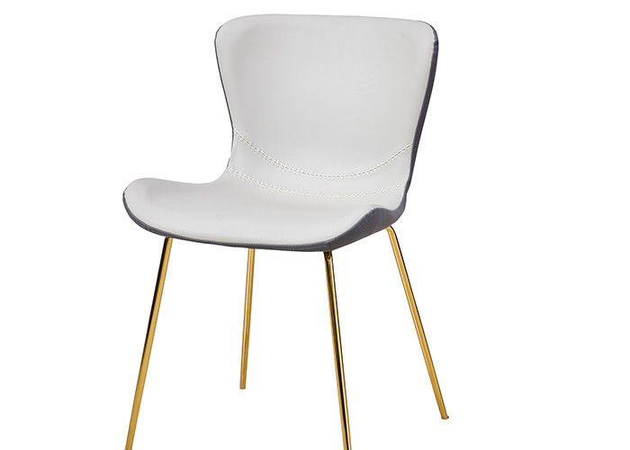 Gray Leather Padded Dining Chairs senza bracciolo