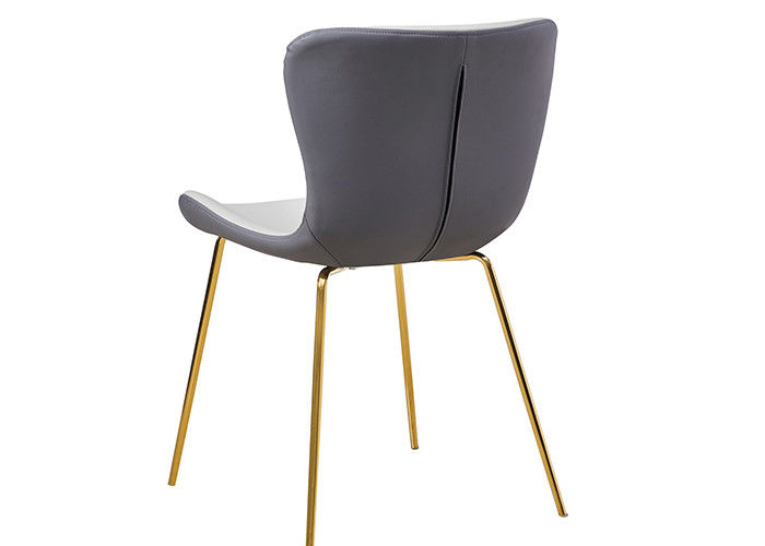 Gray Leather Padded Dining Chairs senza bracciolo