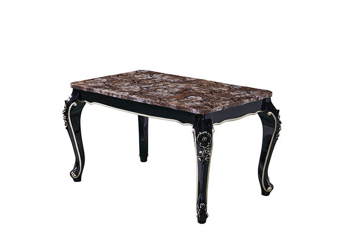 Retro Ebony Restaurant Rectangle Marble Table di lusso