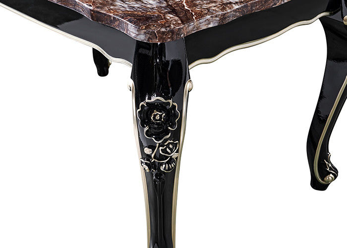 Retro Ebony Restaurant Rectangle Marble Table di lusso