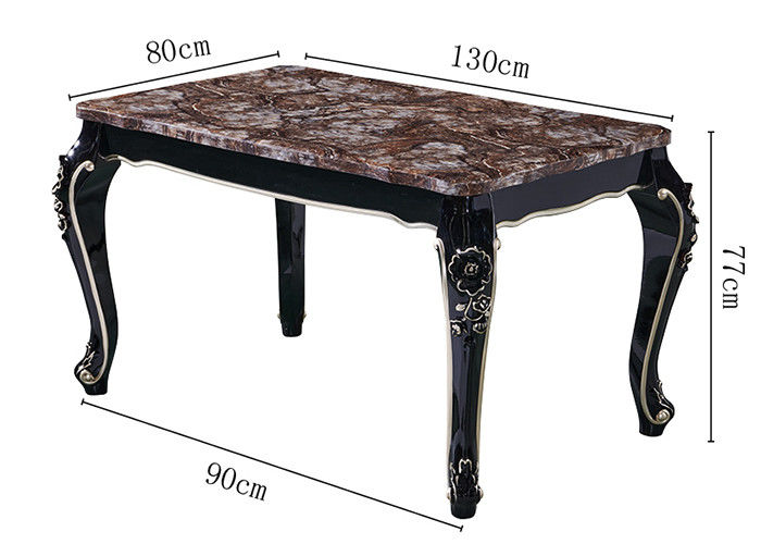 Ebony Nordic Marble Dining Table scolpito pittura di lusso, tavolo da pranzo europeo di stile