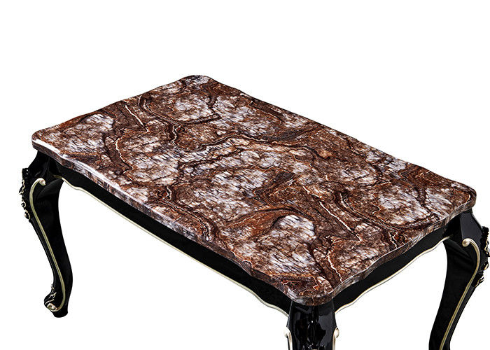 Ebony Nordic Marble Dining Table scolpito pittura di lusso, tavolo da pranzo europeo di stile