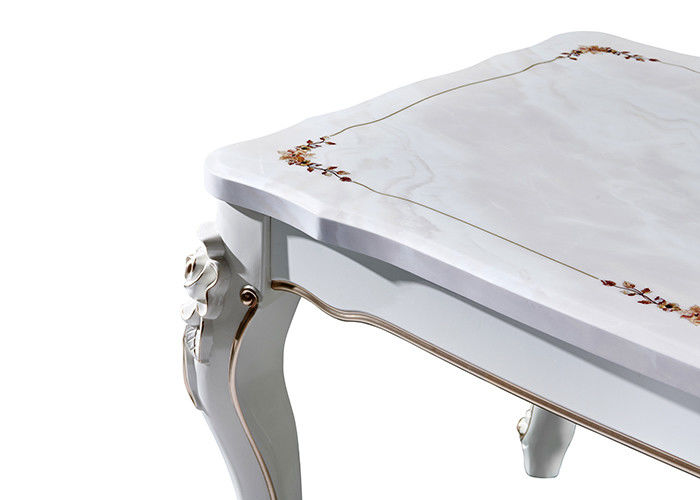 tavolo da pranzo superiore di marmo bianco di 80cmx130cmx75cm