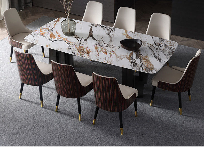 Tavolo da pranzo di marmo di lusso pulito di modo facilmente