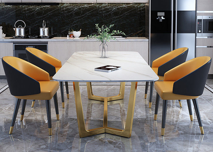 Tabella di marmo europea di lusso della sala da pranzo di acciaio inossidabile