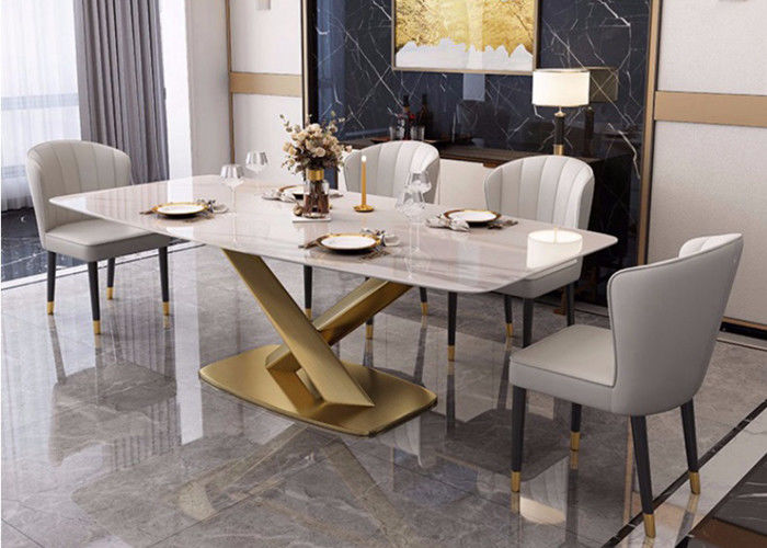Tabella superiore di marmo della sala da pranzo di 130x80x77cm