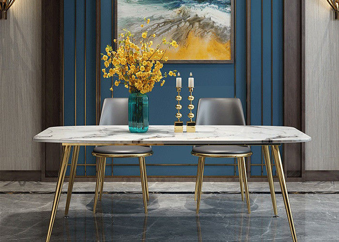 Tavolo da pranzo di marmo di lusso domestico 140x80x76cm alla moda
