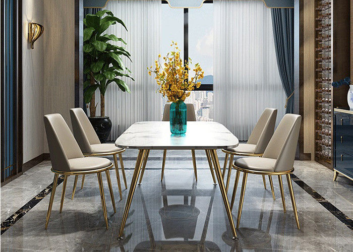 Tavolo da pranzo di marmo di lusso domestico 140x80x76cm alla moda