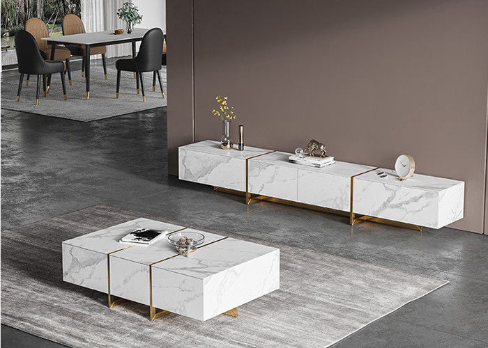 Tavolino da salotto di corrispondenza dell'unità moderna di legno del salone TV