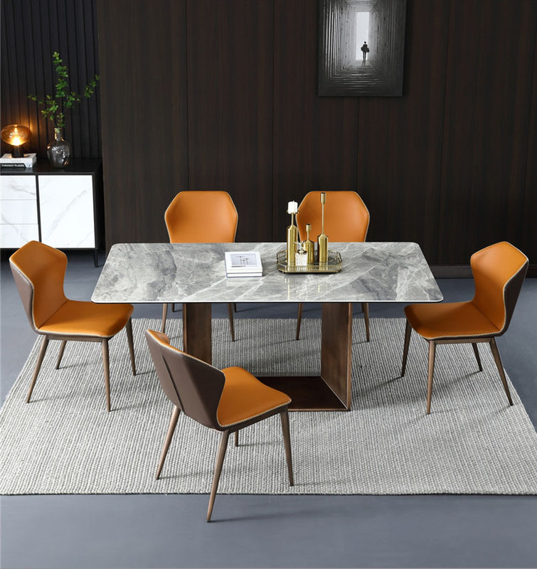 Tabella di lusso di progettazione minimalista moderna rettangolare di marmo bianca del tavolo da pranzo di eventi di nozze dell'hotel