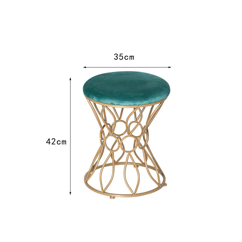 Sporcizia dell'interno dell'ottomano di acciaio inossidabile del velluto 35cm dell'oro resistente