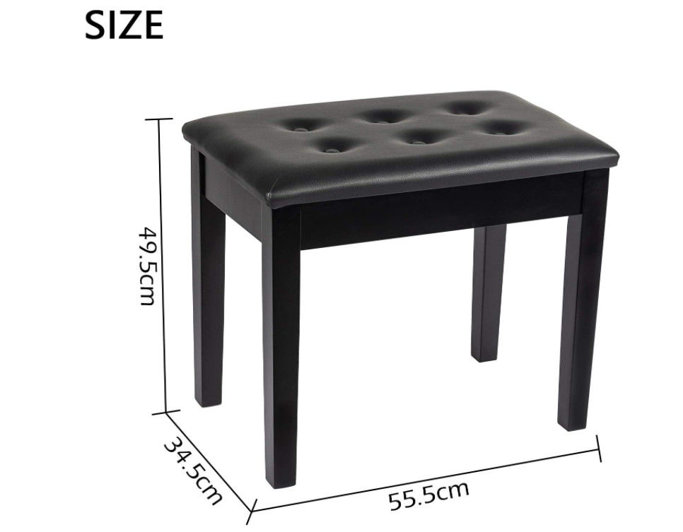 Banco del piano del doppio del Odm della tastiera del duetto con il nero di cuoio dell'ampio Faux di Seat di stoccaggio