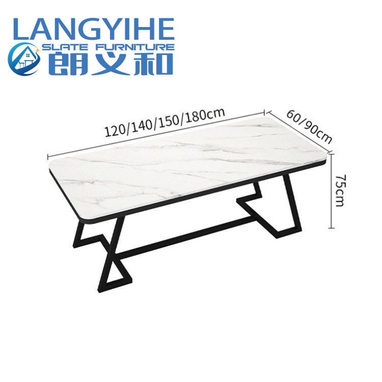 metallo di lusso minimalista moderno dell'Italia della Tabella della sala da pranzo dell'ardesia di 140cm