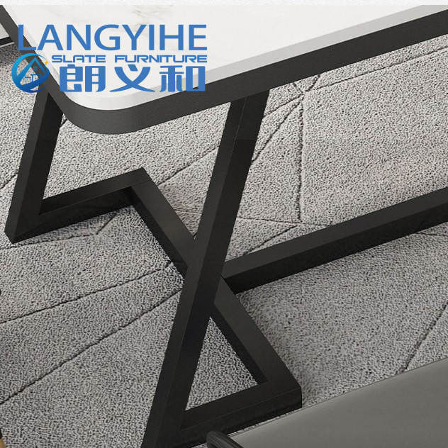 metallo di lusso minimalista moderno dell'Italia della Tabella della sala da pranzo dell'ardesia di 140cm