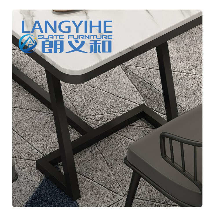 metallo di lusso minimalista moderno dell'Italia della Tabella della sala da pranzo dell'ardesia di 140cm