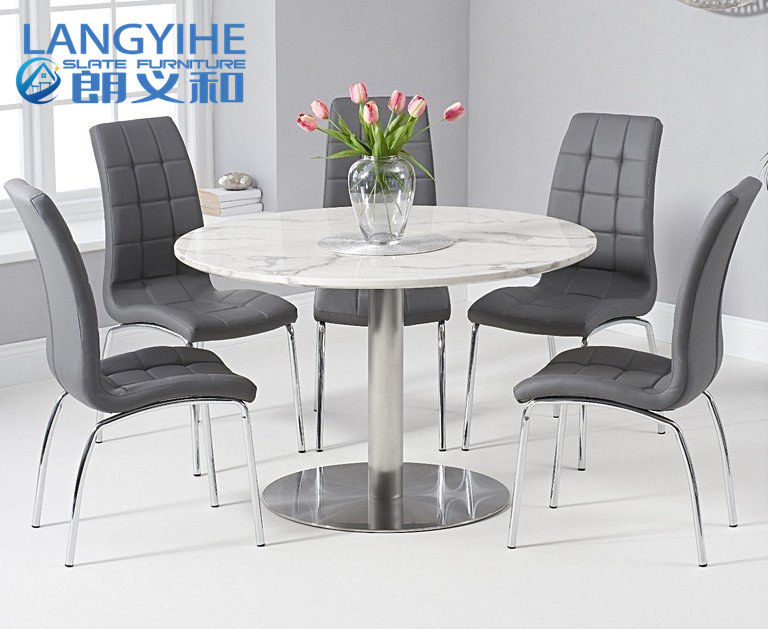 Tavolo da pranzo bianco 120cm del marmo del cerchio del Odm dell'OEM