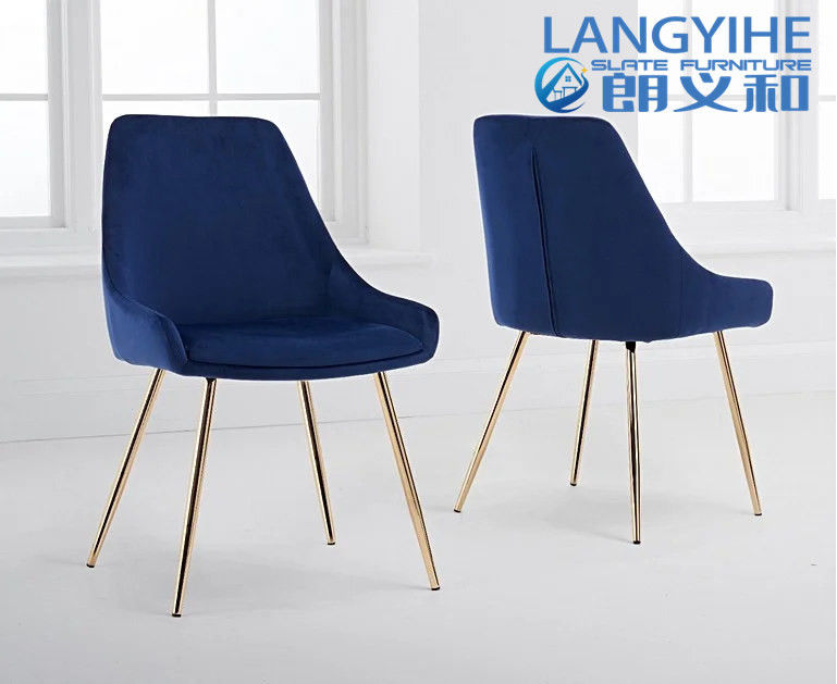 Iso 9001 120cm intorno al tavolo da pranzo di marmo di effetto con Fern Velvet Chairs Blue
