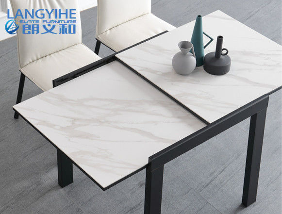 Tavolo da pranzo minimalista moderno del Odm dell'ardesia ritrattabile del quadrato