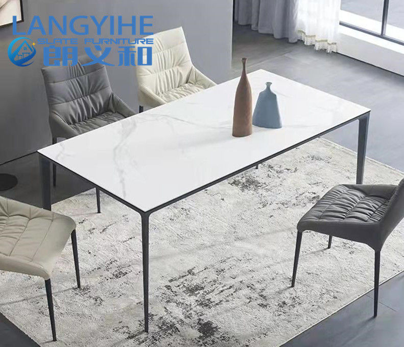 Tavolo da pranzo di marmo minimalista domestico 130x70cm della lastra della roccia