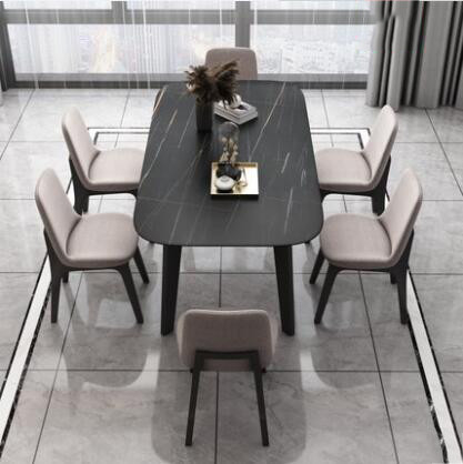 Moderno di lusso della luce di legno minimalista nordica del tavolo da pranzo per 6 persone