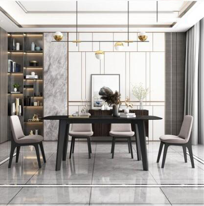 Moderno di lusso della luce di legno minimalista nordica del tavolo da pranzo per 6 persone